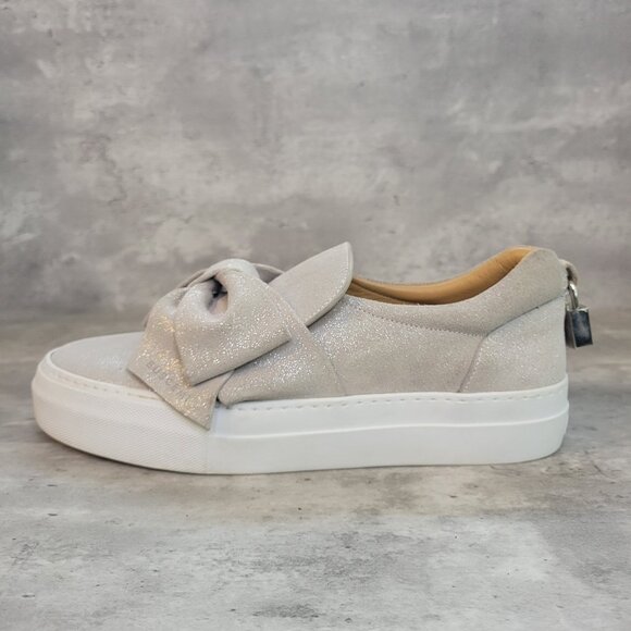 BUSCEMI 40MM BOW Suede Slip On Trainers Lock Sneakers EU 40 US 10 - Picture 1 of 13